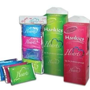 Hankies Hearts Pocket Tissue - 10 Pieces - 1 Packet